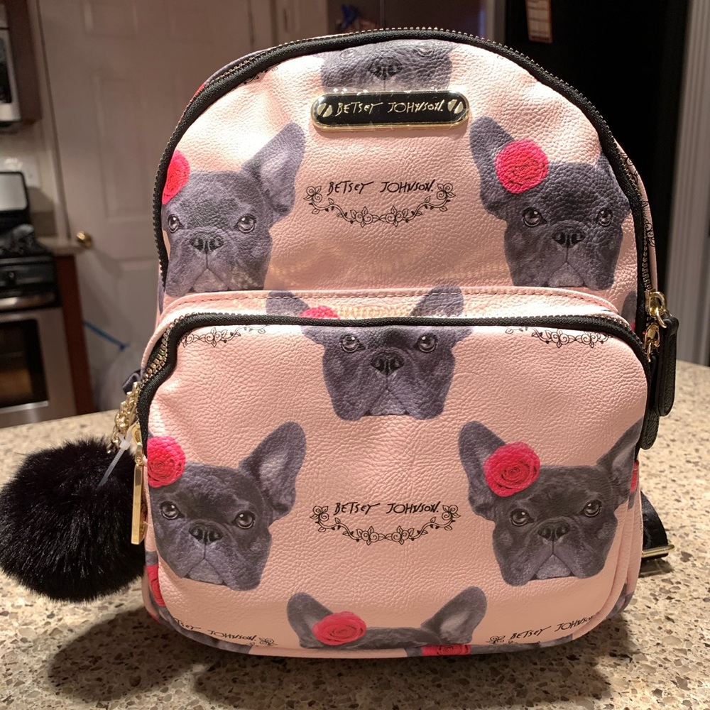 Betsey Johnson French Bull Dog Blush Backpack NWT